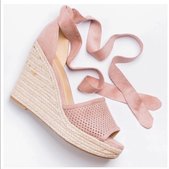 Shoes - Vegan Suede Nude/Tan Espadrille Sandal